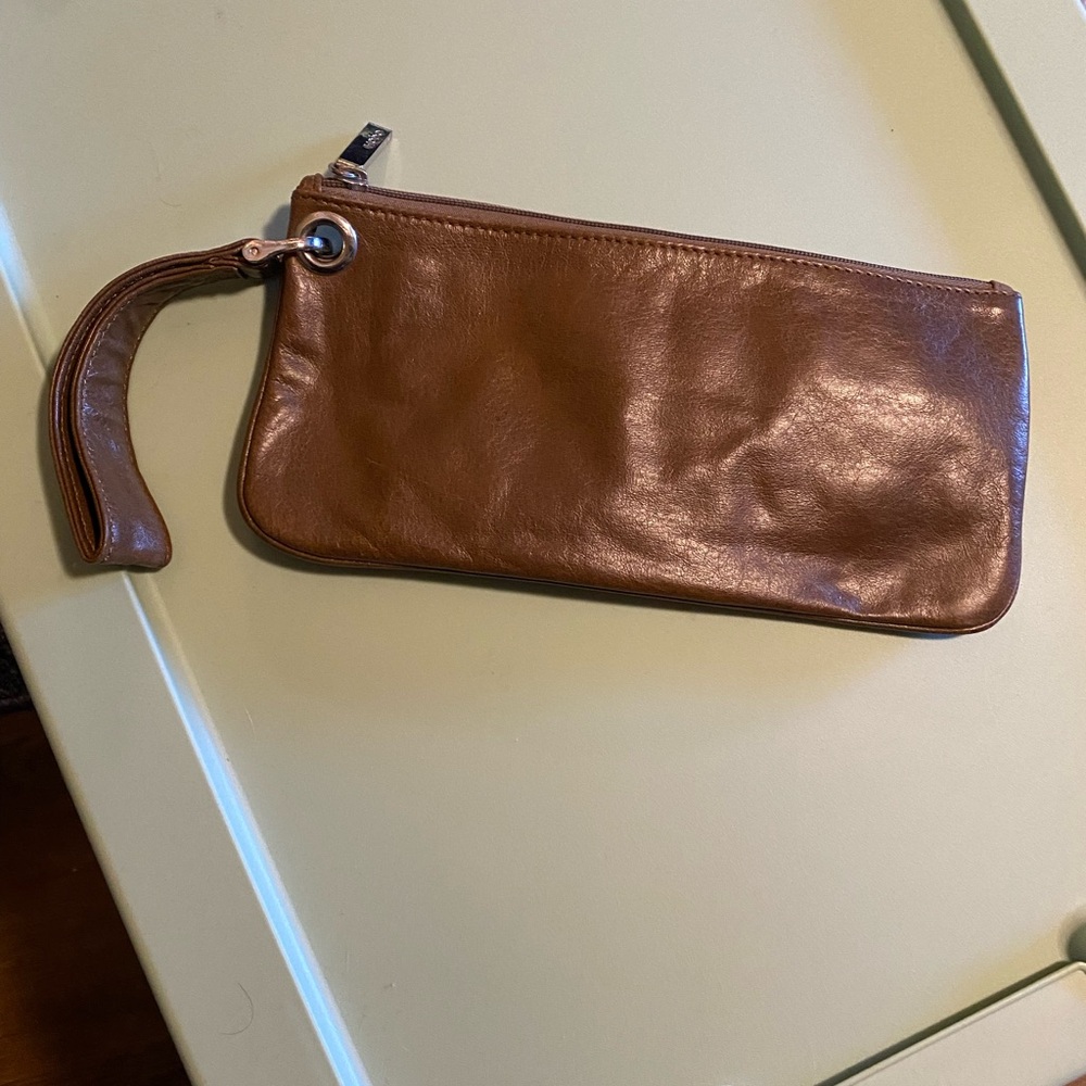 Hobo International Brown Leather Wristlet